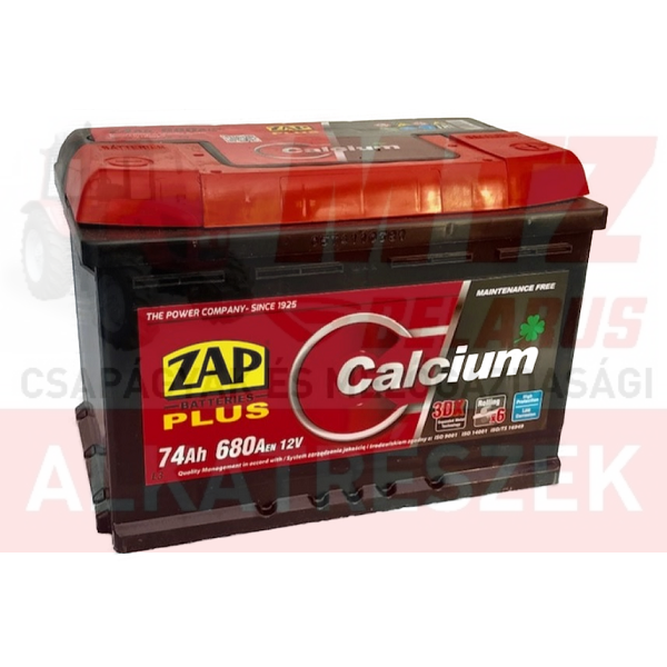 Akkumulátor Zap Plus 12 V 74 Ah 680 A jobb +